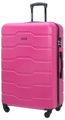 PUCCINI Koffer Alicante Hartschalenkoffer Trolley Leicht Reisekoffer mit 4 Rollen M-L-XL (Rosa, XL)