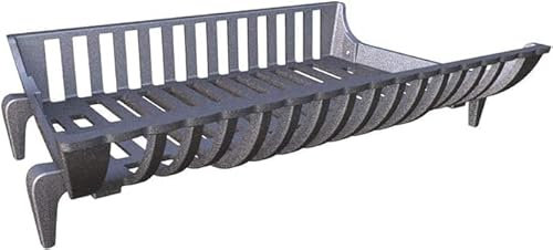 Lunaway - Porte-bûches en fonte, Support à bois en fonte, Grille en fonte pour cheminée - Dimensions avant. 68 post. 57 x 39 x 15 h cm (Pieds Courbés)