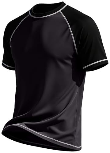 YuKaiChen Herren UV Shirt Funktionsshirt Kurzarm UPF 50+ Schnelltrocknend Atmungsaktiv Sport T-Shirt für Laufen Fitness Schwimmen Alltag