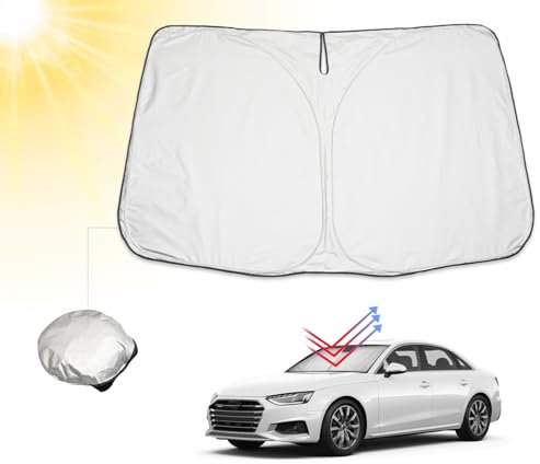 BIBIBO Parasol para Coche con protección UV Compatible con A4 B9 B8/A5 F5 8T 2009-2025, Parasol para Parabrisas Delantero, protección contra Rayos UV, Plegable