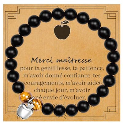 BOCHOI Bracelet de Remerciement pour Professeur d'école avec boîte Merci de m'avoir aidé à grandir Bracelet de Remerciement pour Professeur Cadeau Noel Maitresse d'école fin d'année Femme Homme