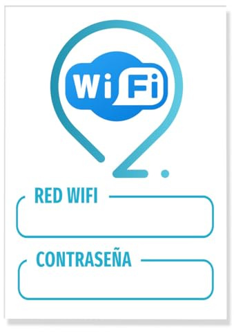 Letrero de Señalización Red WiFi Disponible y la Contraseña - Lamina de Cartón Pluma Foam Formato A4 | Cartel Wifi para Bar, Restaurante, casa, invitados y Huéspedes
