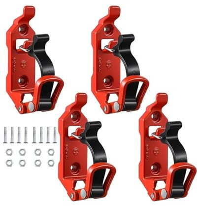 GSJNHY 4-2 stücke Schaufel Halterung for Dach Rack Wand Montage Klammern Zubehör for Montage Werkzeuge Ausrüstung Auto Offroad ATV LKW Anhänger(Red 4pcs)