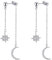 Goiern 925 Sterling Stern und Mond Hänger Ohrringe - Dangle Hoop Drop Cute Set für Frauen