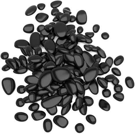 2.86lb Natural Pebbles Black Polished River Stones Natural River Pebbles Gravel Black Original Stones Home Decoration for Pots landscaping Vase Filler Fish Tank Succulents Aquarium Decoration 1-3cm