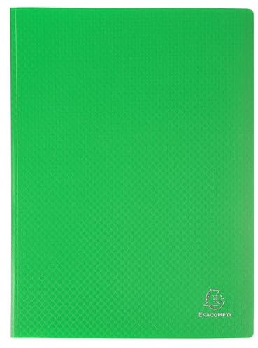 Exacompta - Réf. 88113E - Carton de 8 Protège-documents OPAK - 100 pochettes cristal lisse - 200 vues - pour format A4 - dimensions 24 x 32 cm - couverture en polypro semi-rigide - vert clair