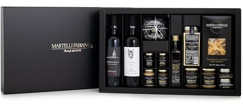 Confezione Regalo Tartufo LOS ANGELES - Cesti Natalizi Pasquali a base di Tartufo - Prodotti Tipici Artigianali - Idea Pacco Gastronomico Natale Pasqua - Truffle Gift Idea - Martelli Fabiano Tartufi
