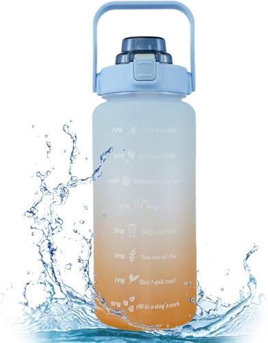 2 Litre Motivational Tritan Water Bottle, Flip Top Leakproof, Time Maker, for Fitness, Gym, Yoga & Outdoor Sports