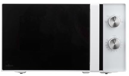 Willow W20MWW 20L Solo Microwave, 700W Small Microwave Oven with 5 Power Levels, Mechanical Timer, Defrost Function, Manual Control - White