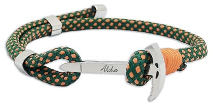 Aloha® Armband Eispickel Klettern Berg Klettern Geschenkidee Herren Damen verstellbar Stahl Silber, Taglia Unica, Edelstahl, Kein Edelstein