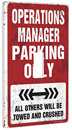 KAXW Piastre per interruttore della luce singola, manager delle operazioni, interruttore solo parcheggio, piastra a parete singola decorativa