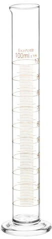 QWORK® 1 x Glasmesszylinder 100 ml, Borosilikatglas, dicke Wand, ausgestellter oberer Rand