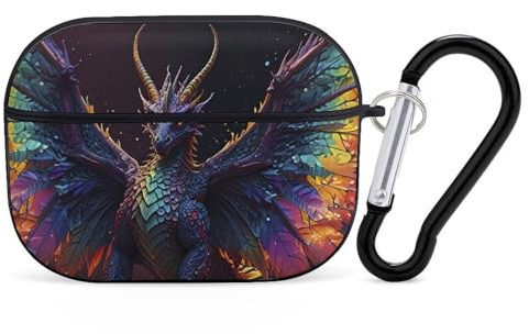 Buewutiry Kompatibel mit Airpods Pro 2. Generation Hülle – Rainbow Wings Majestic Dragon Case Kompatibel mit Airpods Pro Case Cover, Cute Case Kompatibel mit Airpods Pro 2 Hülle