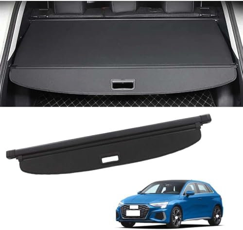 LJWAN Auto Ausziehbar Kofferraum Rollo für Audi A3 Sportback (8Y) Hatchback 2021, Laderaumabdeckung Kofferraumabdeckung Rollo Kofferraum Schutz Abdeckung