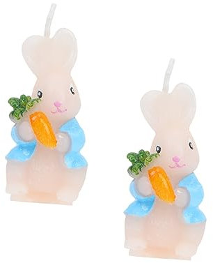 Amosfun 2stücke Kerze Hase Kreative Kerze Hasenkerze Kerzengeschenk Hasenkerzen- Hellgelbe Kerzen Simulieren Kaninchen Form Desktop Dekoration Party Lebensechte Bunny