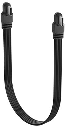 YACSEJAO 90 Degree USB C to USB C Cable,Right Angle USB Type C 2.0 Flat Data Cable 15cm/0.5ft Type C Male to Male Charging Short Cord for Phones, Laptop, Car Chargers (Side to Side Angle)