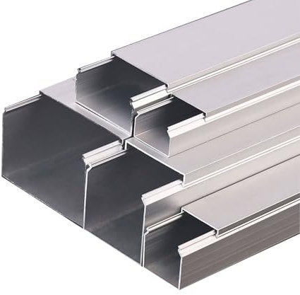Yiustldd Kabelkanal aus Edelstahl, Kabelkanal aus Aluminiumlegierung, Kabelkanalabdeckung für TV-Kabel für Zuhause und Büro, dekorative Kabelabdeckung,30x25x0.8mm