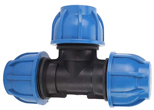 TOOLSGO 32mm PE Material Tee Fitting T Shape Water Pipe Connector Triple Plumbing Joint Accessories for Home Garden Irrigation
