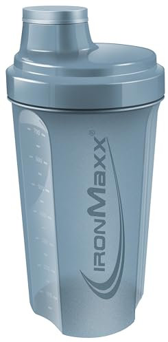 IronMaxx Protein Shaker - 700ml Kyanite Blue | Shaker de proteínas con tapa de rosca, tamiz y escala de medición | Antigoteo, apto para lavavajillas y libre de BPA y DEHP