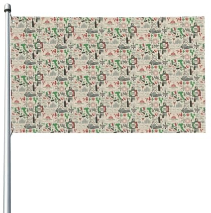 3x5ft Outdoor Fun Sketch Italien Poster Dekorative Flagge Einseitige Polyester Flagge Metallösen Printedn Maschine