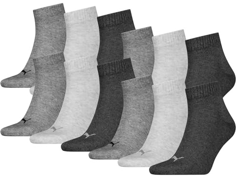 PUMA Unisex Quartersocken 12 Paar aus Baumwollmix, kurze Socken für Damen und Herren