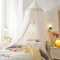 Ricemru Doppellagig Baldachin Babybett Mädchen Groß Hell Weiß Baumwolle Betthimmel Kinderbett Rund Hängendes Kuppel Moskitonnetz Bett Deko for Kinder Baby