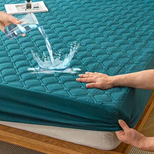 HIGHDI Matratzenschoner Wasserdicht 90 X 200 cm, Kinder Gestepptes Grün Topper Matratzenauflage, Waschbar, Atmungsaktive Matratzenbezug (Dehnbar Auf 27 cm)