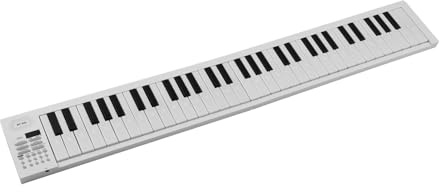 Aumotop Tastiera per Pianoforte Elettronica Pieghevole Multifunzionale a 61 Tasti con Funzione Didattica, per Appassionati di Musica Principianti, in Colore Bianco