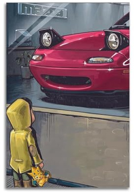 OKNGB Mx5 Miata Poster JDM Sportwagen Jungentraum Auto dekorative Malerei Leinwand Kunst Bild 40 x 60 cm