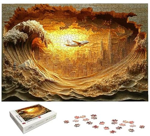 Puzzle 4000 Teile Landschaft, New York Puzzle 4000 Teile Erwachsene, Holzpuzzle Erwachsene mit Exquisiter Verpackungsbox, Klassische Puzzles für Die Ganze Familie, Holzpuzzle für Geschenke, -6690