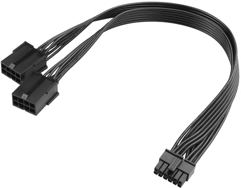 ELFJMZP 2x 8 Pin to 12 Pin Power Cable Compatible with RTX 30 Series (3090/3080) Founders Edition, AWM 2468 18AWG Flat Ribbon Cable, PCIE ATX Adapter, 30cm Black