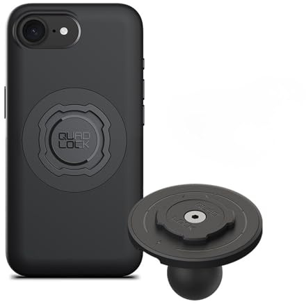 Quad Lock 1 Ball Top Cap Phone Mount Kit with MAG Phone Case and MAG Wireless Charging Head for iPhone 17e/16e, Compatible with RAM 1 Socket arms for Car, Truck or RV.