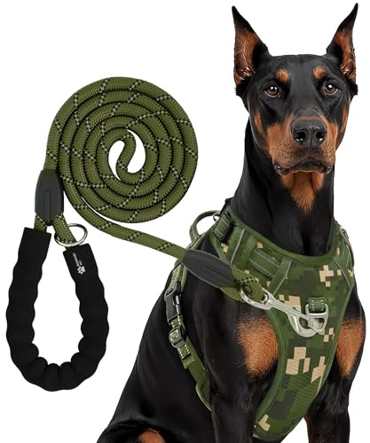 Reichstadt Pets Hundegeschirr mit Leine Set 25RSP083-4 Camo Green L