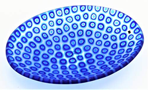 Piatto Ovale in Vetro di Murano Murrine Moretti Diametro 10 x 7 Centimetri da Collezione