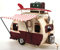 Wohnwagen aus Metall rot mit Rahmen und Spardose Camper Auto Oldtimer Nostalgie