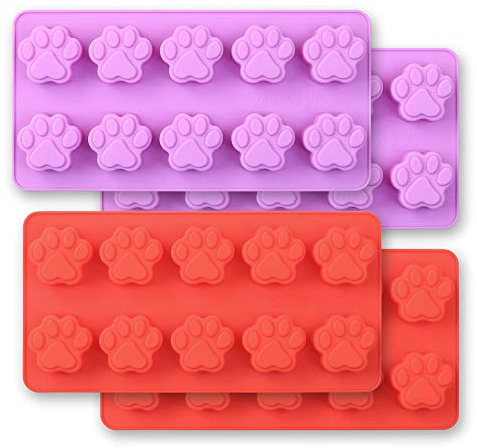 Cozihom Silikon-Backformen, Lebensmittelqualität, BPA-frei für Schokolade, Süßigkeiten, Kuchen, Pudding, Gelee 10 cavities puppy paw