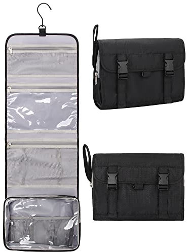 Relavel Travel Hanging Toiletry Bag for Men Women Travel Kit Shaving Bag Waterproof Wash Bag Makeup Organizer for Bathroom Shower (Navy Blue)