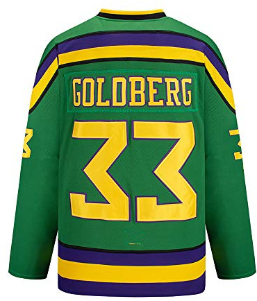 Gmjay Goldberg # 33 Mighty Ducks Eishockey Jersey Movie Hockey Grün Genähte Buchstaben Zahlen S-XXXL