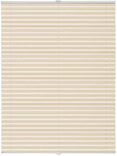 ondeco Plissee nach Maß für alle Fenster innen Montage in Glasleiste mit Spannschuh Sonnenschutz Rollo Sichtschutz Blickdicht Hellapricot B: 41-50 cm, H: 40-100 cm