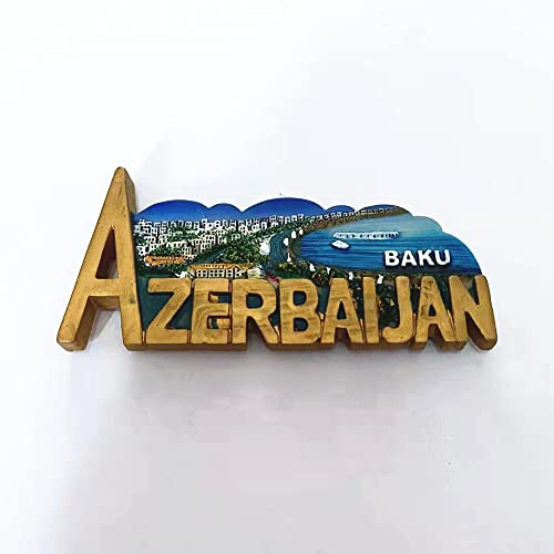 3D-Baku Aserbaidschan Kühlschrankmagnet, Souvenir, Geschenk, Heim, Küche, Kühlschrank, Dekoration, magnetische Aufkleber-Kollektion