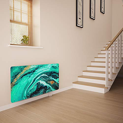 Glass Radiator Cover Printed - Liquid Emerald - Made by Premier Range in 620mm Wide x 640mm High