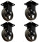 4 x Möbelrolle vintage Look Loft mit Speichen Gusseisen Transportrolle…