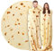 Burrito Tortilla-Decke, doppelseitig, 180.3 cm, für Erwachsene und Kinder, 280 g/m², gemütlicher Flanellstoff, Taco-Decke, riesige Lebensmittel-Überwurfdecke für Bett, Reisen, Picknick und Strand