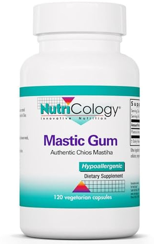 Nutricology, Mastic Gum (Mastix), 500mg, 120 Capsules végétaliennes, Végétarien, Sans Gluten, Sans Soja, Sans OGM