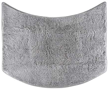 fluffy® Badteppich für Rundduschen aus Mikrofaser mit Rutschfester Unterseite (Kleiner Bogen | Duschradius 55 cm, Grau)
