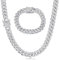 Roheafer Cuban Link Chain Iced Out for Men 13MM Miami Cuban Link Choker Necklace Bracelet 18K Gold Plated Bling Diamond Chain Bracelet Hip Hop Jewelry for Men Women
