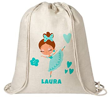 SAQUITOMAGICO Mochila Infantil Personalizada con Nombre | Mochila Guardería y Colegio Niño Niña | Excursiones, Deporte y Vuelta al Cole | Lona/Yute Resistente