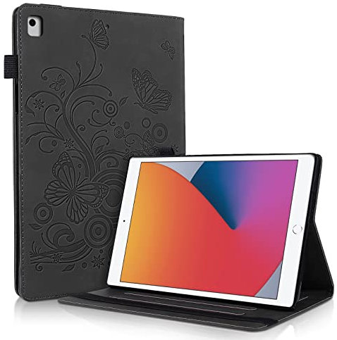 Aswant Funda para iPad 9ª Generación 2021/iPad 8ª Gen 2020/ 7ª Gen 2019 Estuche Inteligente iPad 10.2 Case, con Función de Soporte/Cartera Funda iPad 9a Generación (Negro)