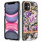Knoowcase for iPhone 12 Case Shockproof Floral Flower TPU Silicone Case Slim Fit Soft Anti-scratch Protection Bumper Back Phone Case iPhone 12 for Girls Women, Purple Peony