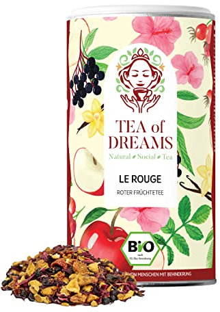 Früchtetee Bio | Le Rouge | dunkler Früchte Tee zuckerfrei | loser Tee | 120g